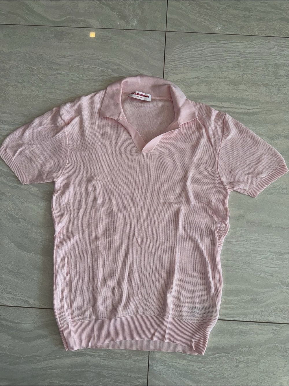 Orlebar Brown Light Pink Knit Polo